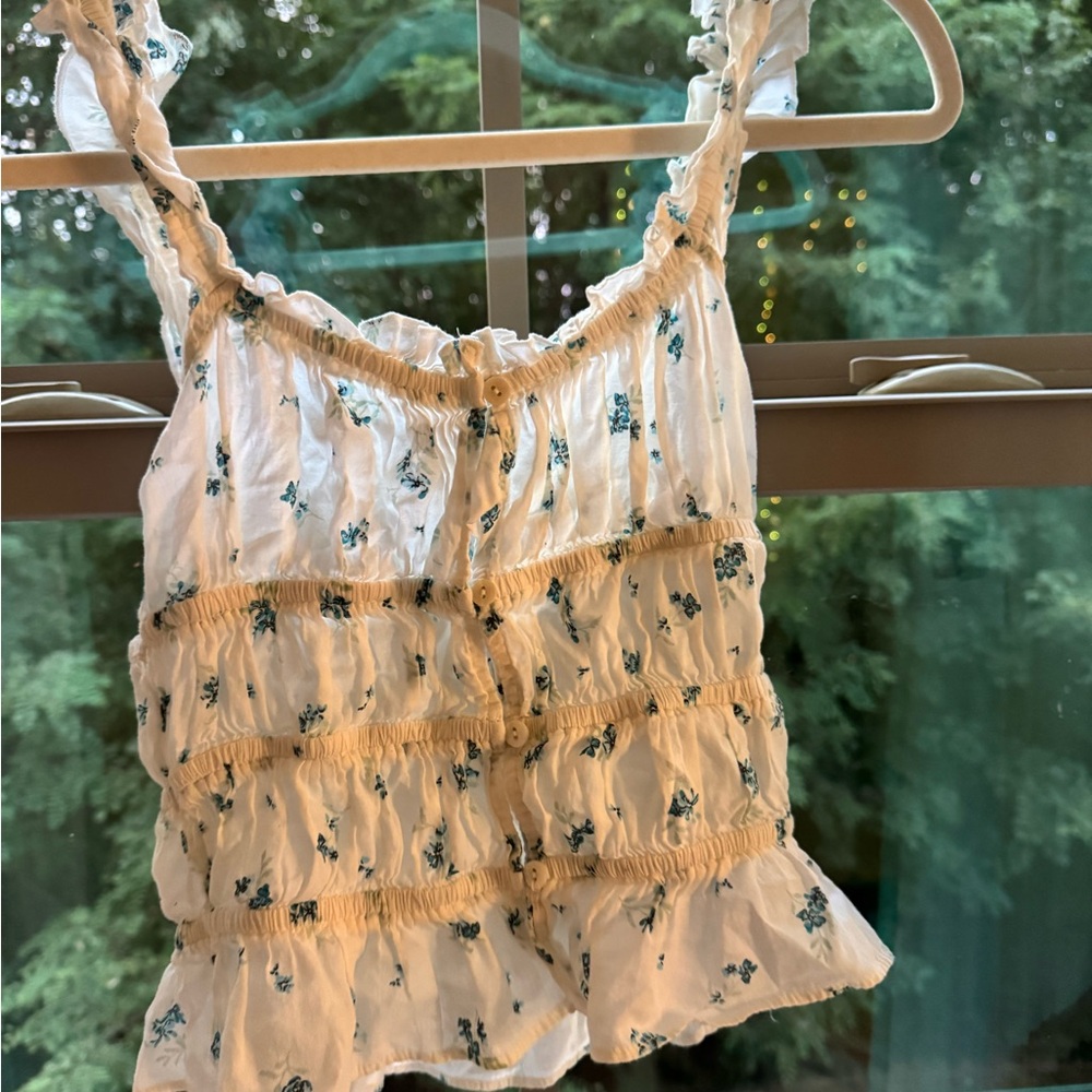 Cotton On Blue Floral Ruffle Camisole
